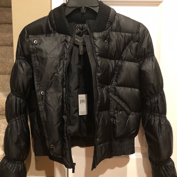 BCBG MaxAzria  Angelica Motorcycle down jacket. Black size small. New with tags - Picture 5 of 9